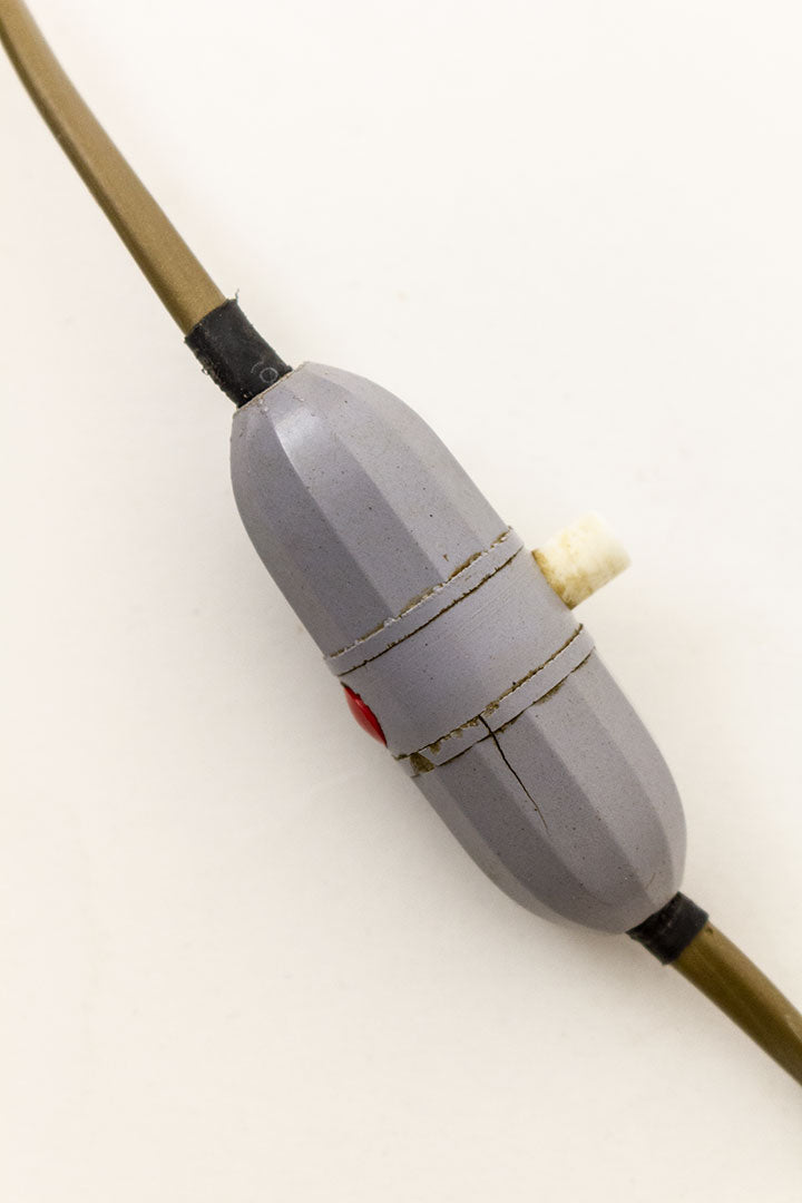 Vintage goudkleurige kopspiegel tafellamp met poedel