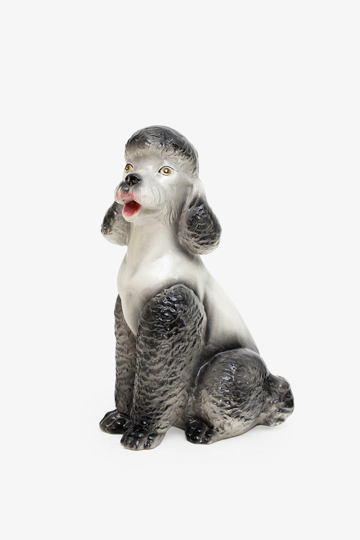 Vintage grijs poedel beeld