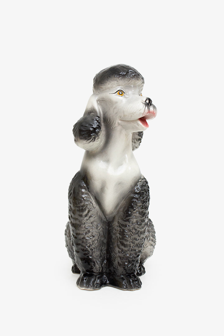 Vintage grijs poedel beeld