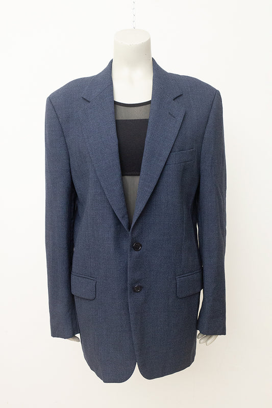 Vintage grijsblauw colbert van wol Valentino