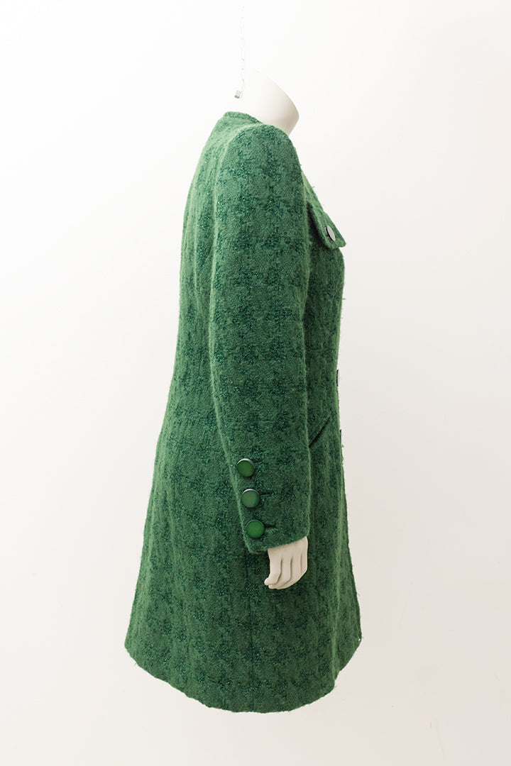 Vintage groene wollen jas met lurex garen Edgar Vos