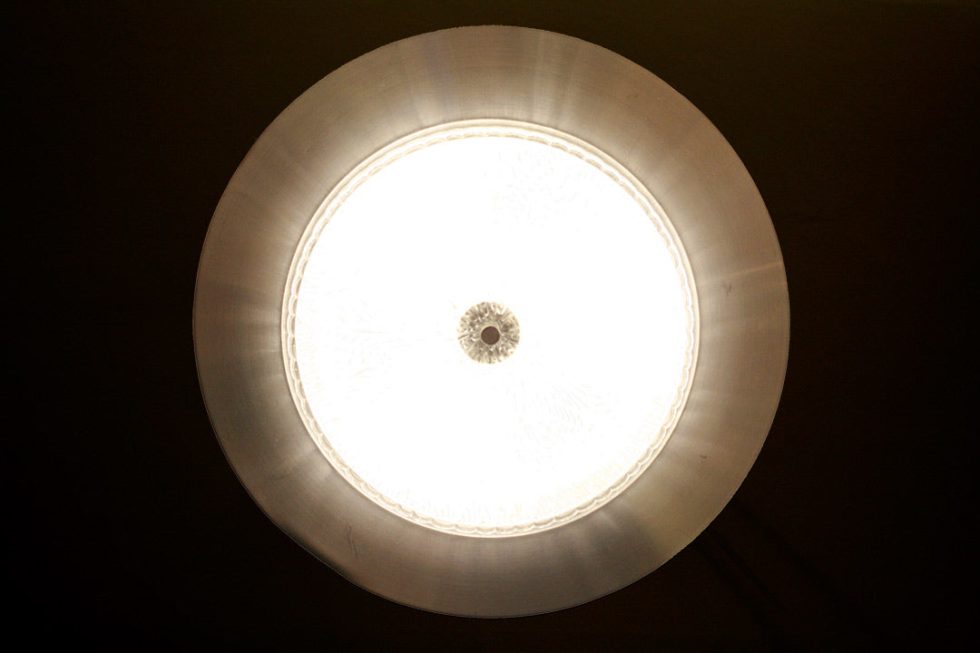 Vintage grote UFO lamp aluminium 3 lampen