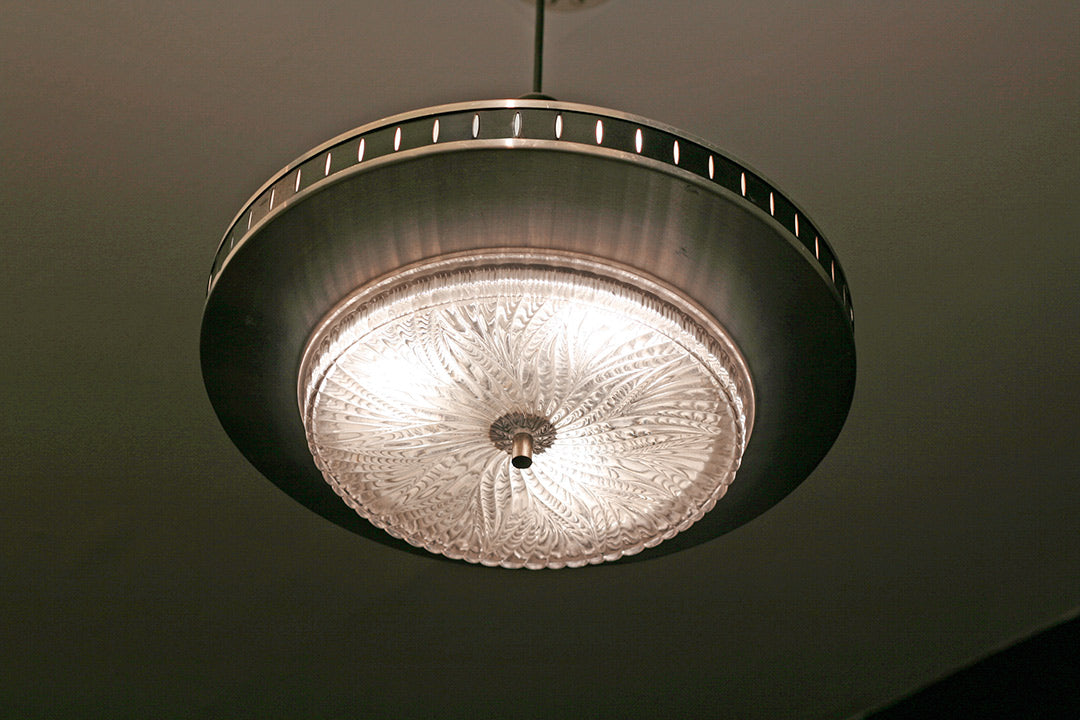 Vintage grote UFO lamp aluminium 3 lampen