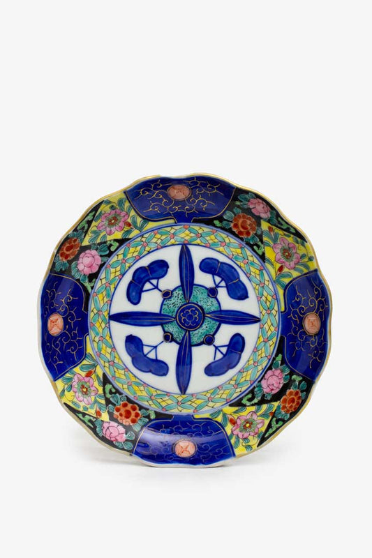 Vintage handbeschilderd Chinees porseleinen diep bord Imari