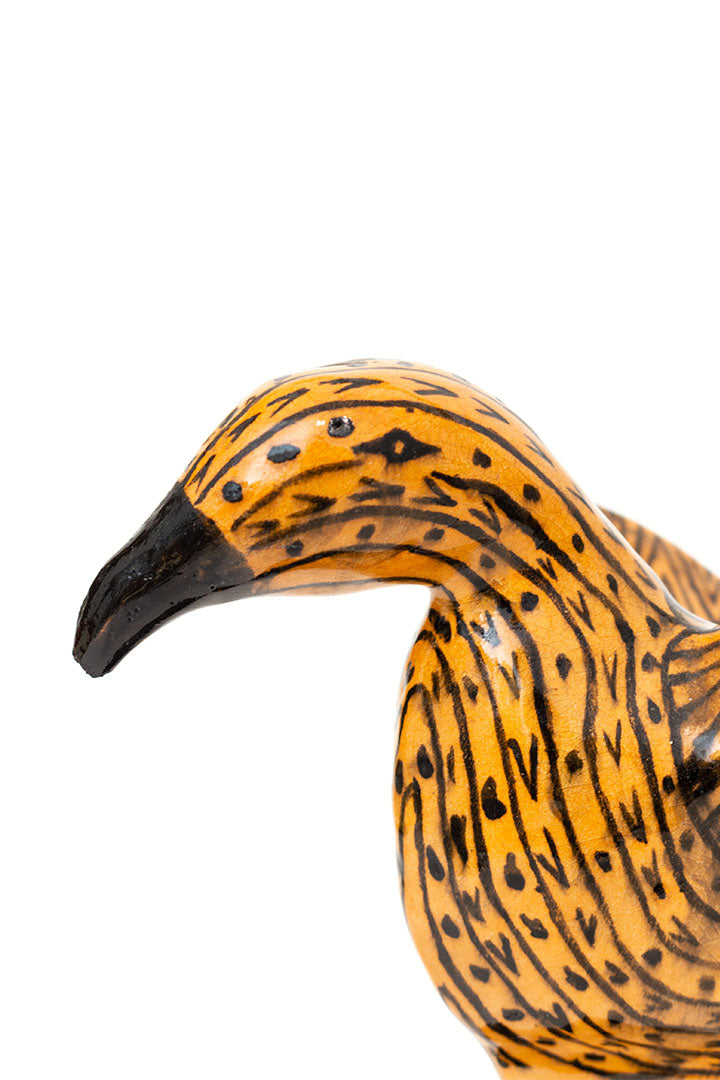 Vintage handgeschilderd vogel beeldje van klei