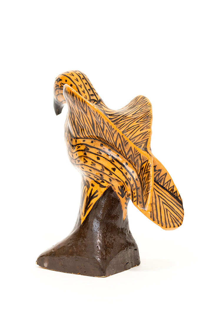 Vintage handgeschilderd vogel beeldje van klei