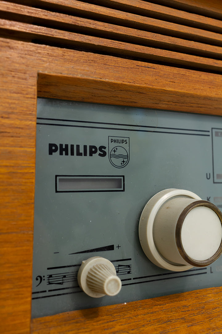 Vintage houten radio Philips Sirius jaren 60