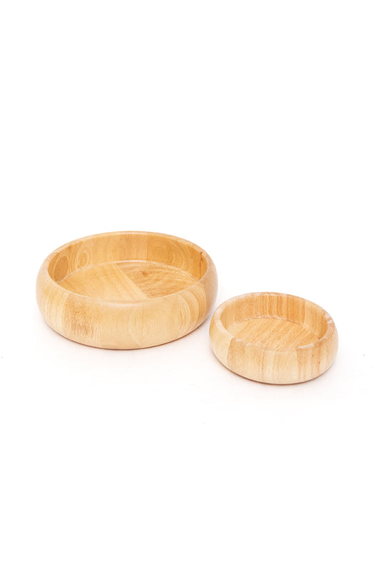 Vintage houten schalen - set van 2