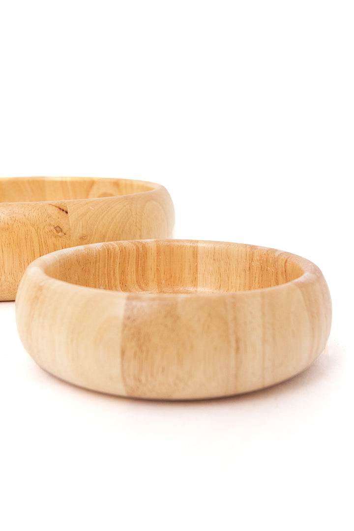 Vintage houten schalen - set van 2