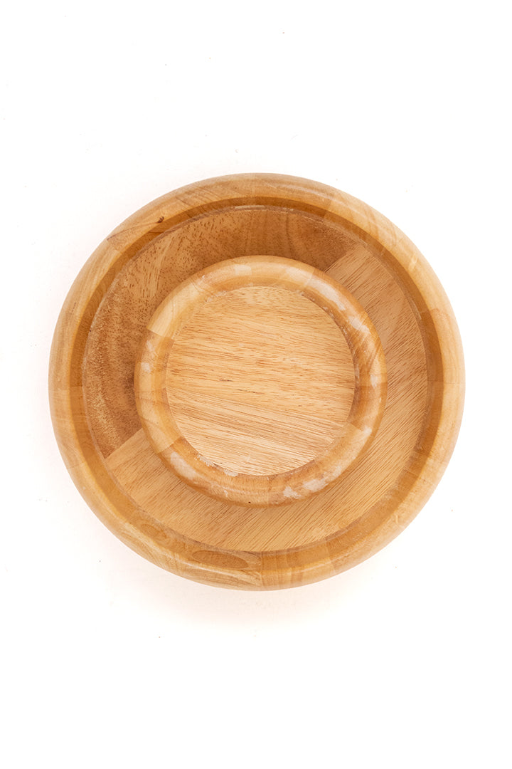 Vintage houten schalen - set van 2