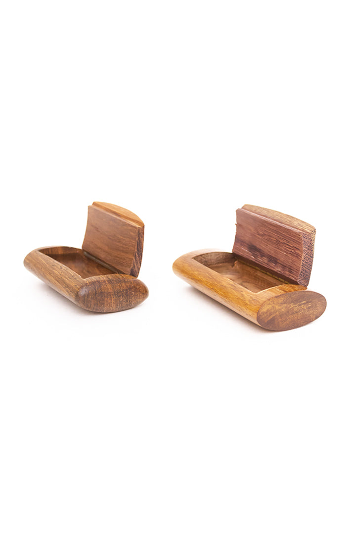 Vintage houten snuifdoos voor snuiftabak vintage