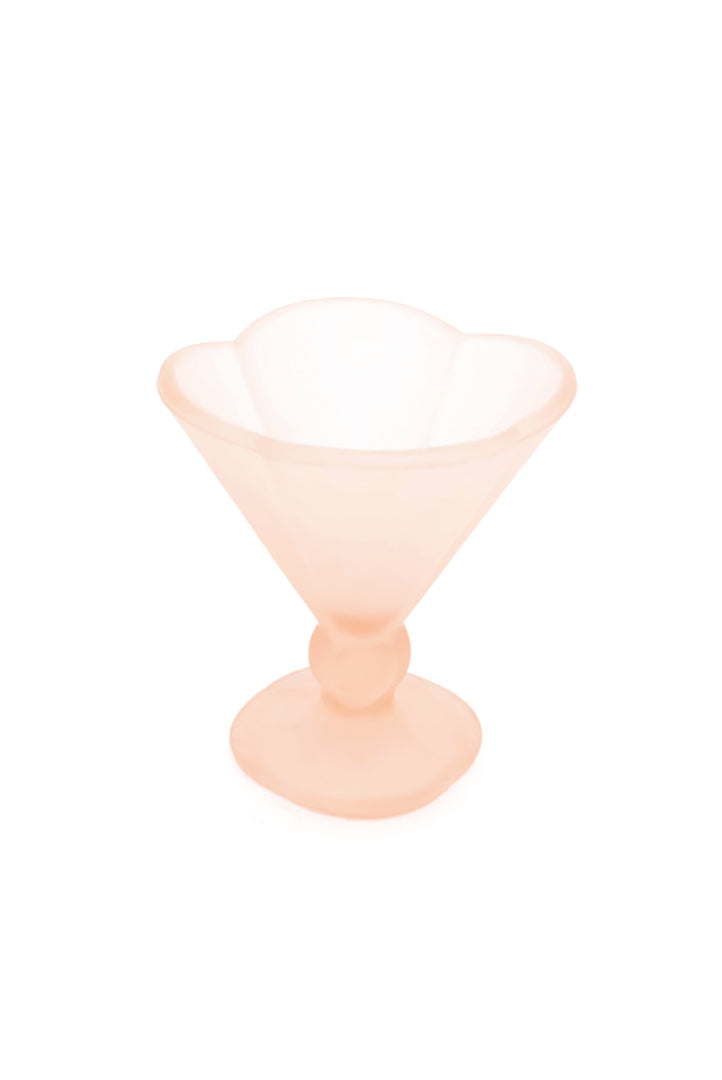 Vintage ijscoupes van roze glas jaren 90 - set van 6