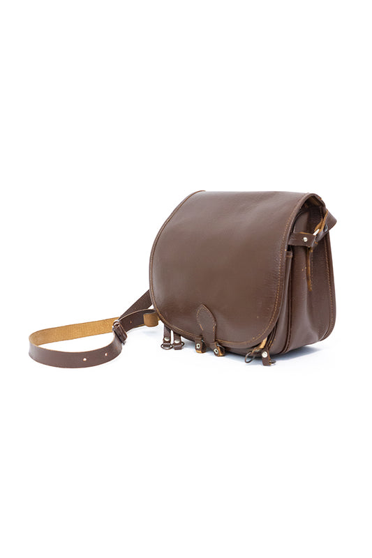 Vintage jaagtas van bruin leer