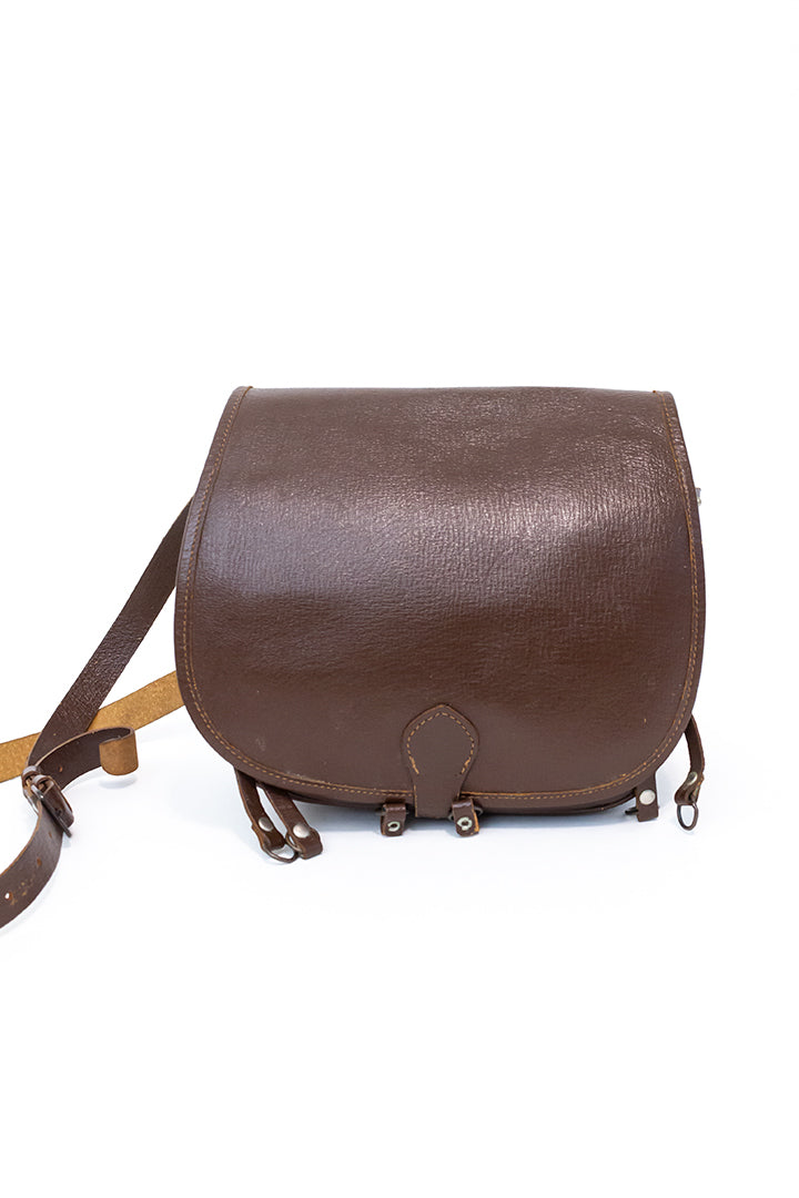 Vintage jaagtas van bruin leer
