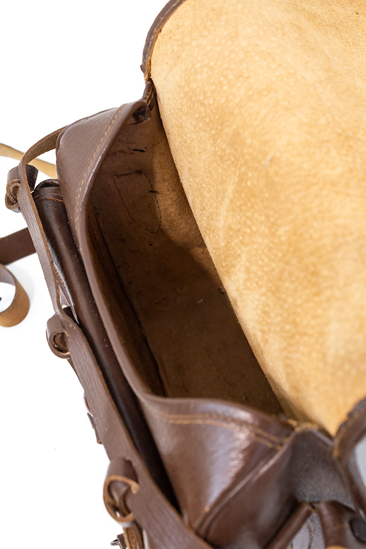 Vintage jaagtas van bruin leer