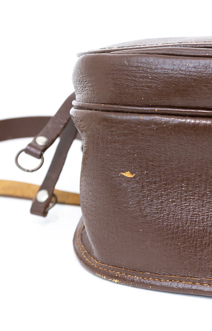 Vintage jaagtas van bruin leer