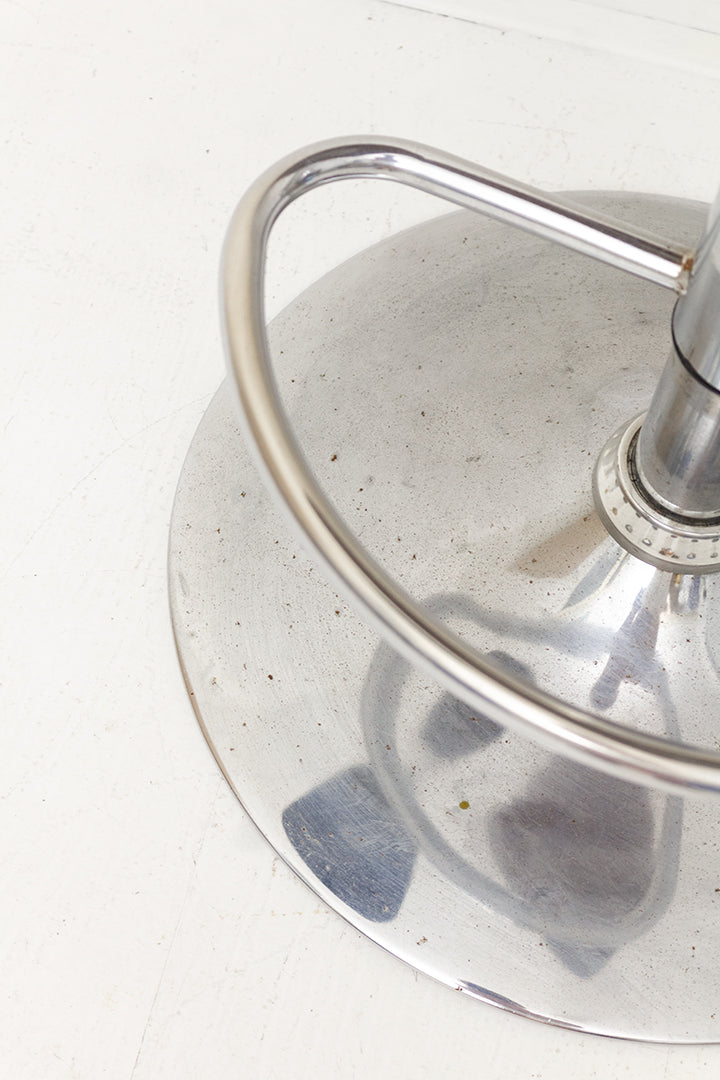 Vintage jaren 70 barkruk met verstelbare voet en houtfineer zitting
