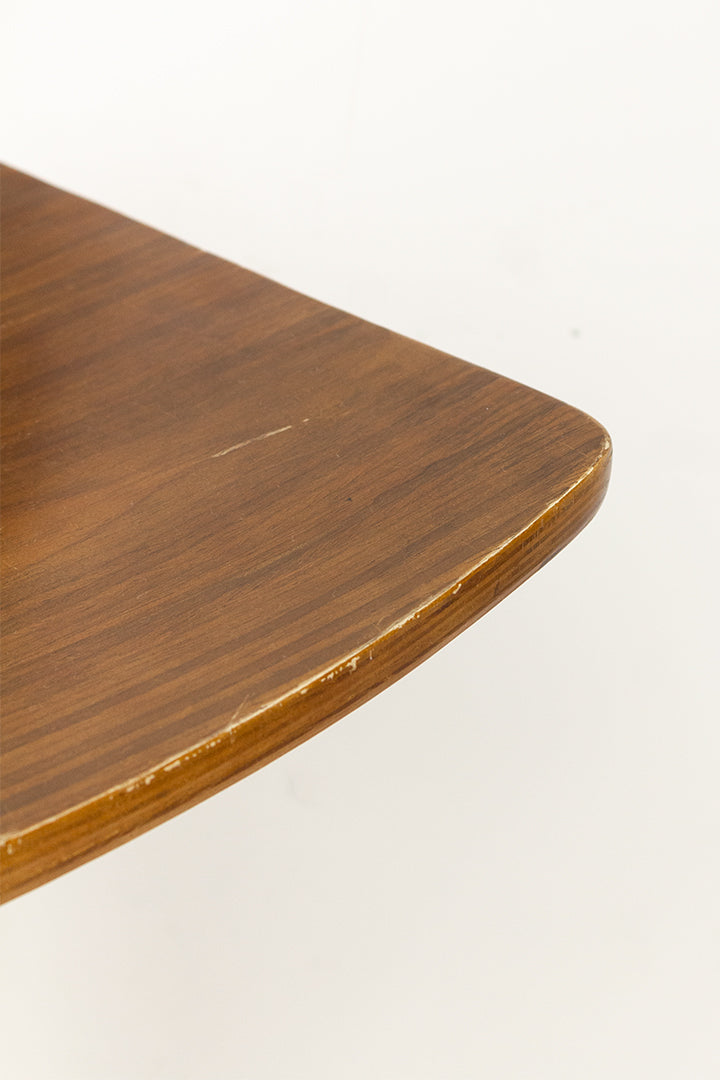 Vintage jaren 70 barkruk met verstelbare voet en houtfineer zitting