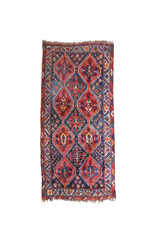 Vintage kelim tapijt langwerpig met heldere kleuren