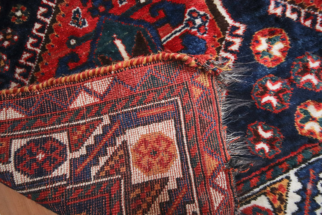 Vintage kelim tapijt langwerpig met heldere kleuren