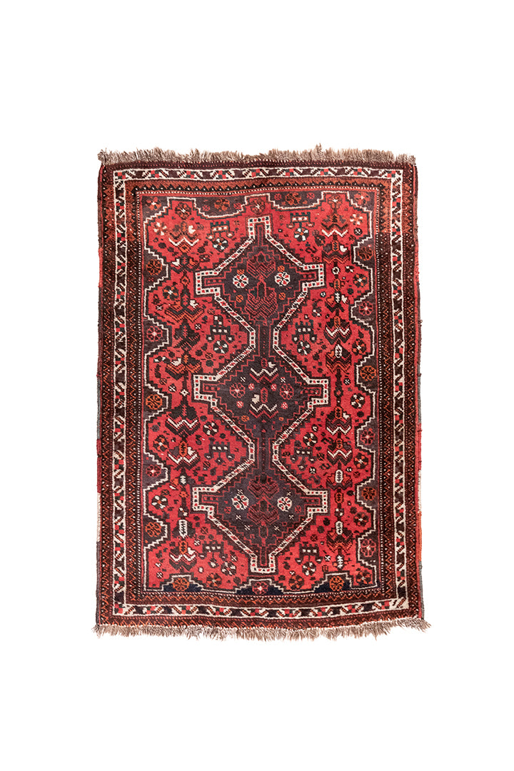 Vintage kelim vloerkleed rood