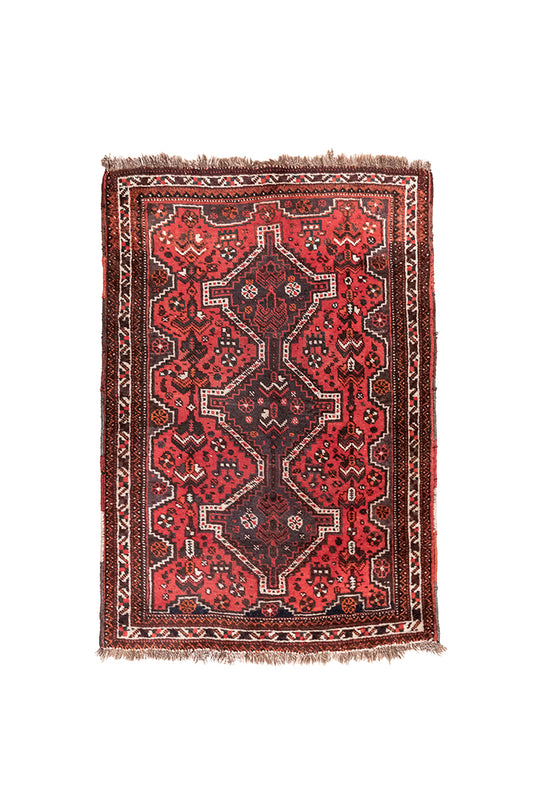 Vintage kelim vloerkleed rood