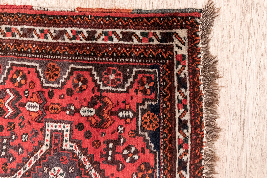 Vintage kelim vloerkleed rood
