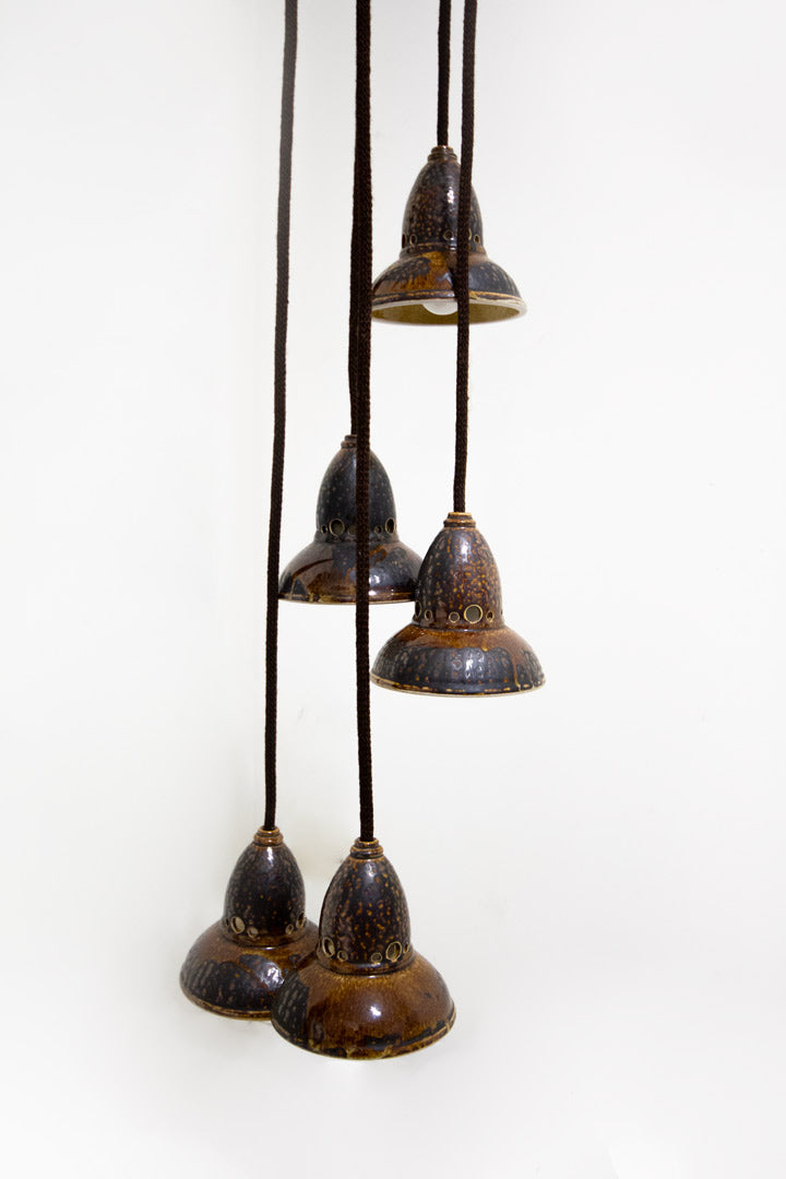 Vintage Duits cascade lamp van keramiek