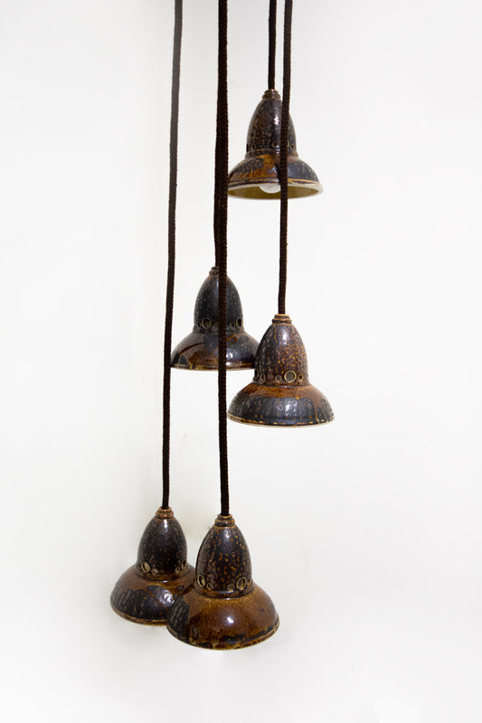 Vintage Duits cascade lamp van keramiek