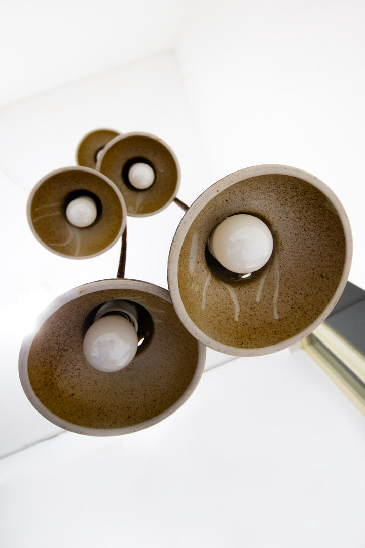 Vintage Duits cascade lamp van keramiek