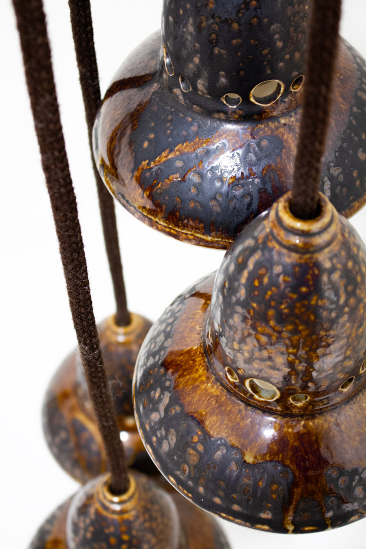 Vintage Duits cascade lamp van keramiek