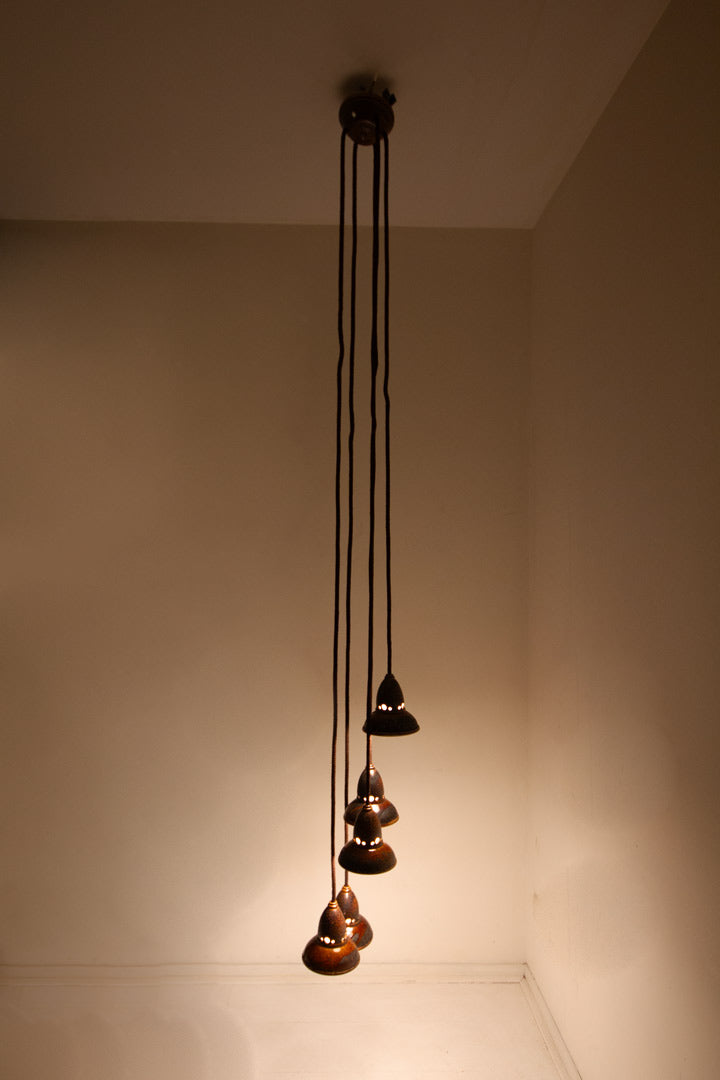 Vintage Duits cascade lamp van keramiek