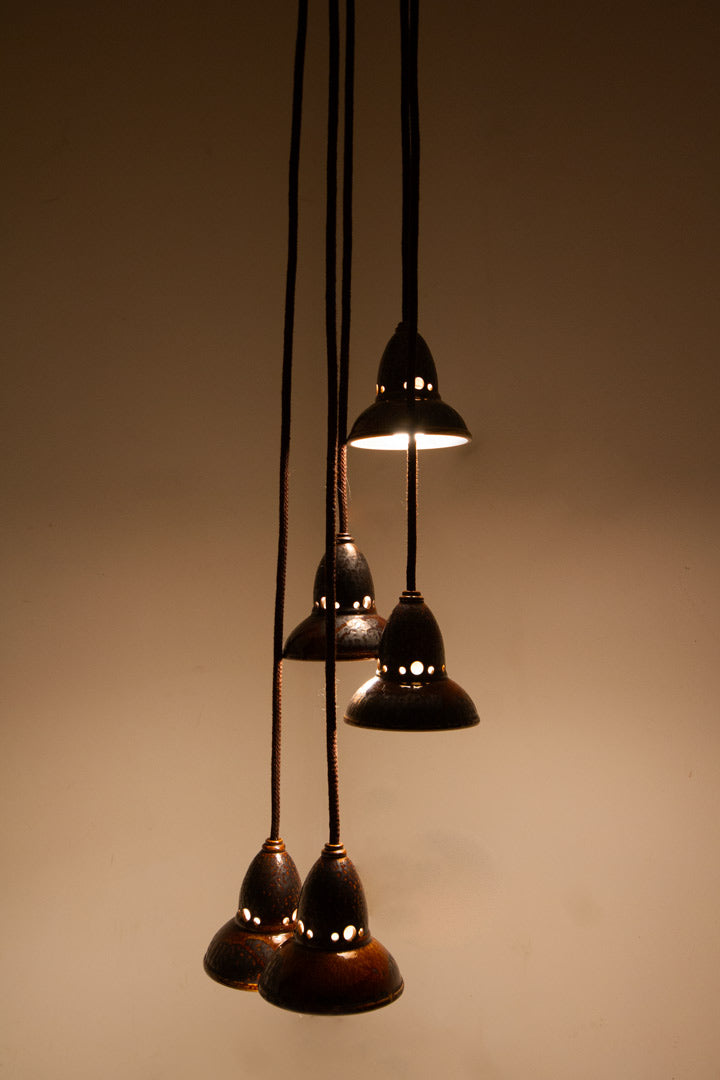 Vintage Duits cascade lamp van keramiek