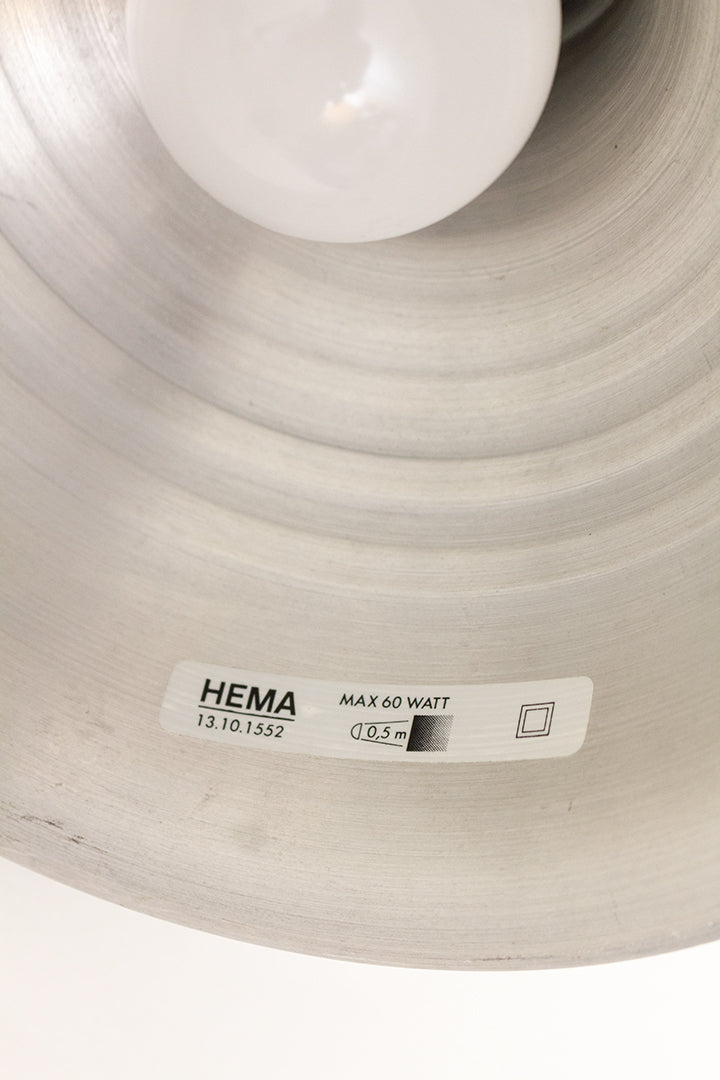 Vintage klemlamp aluminium en hout Hema jaren 90