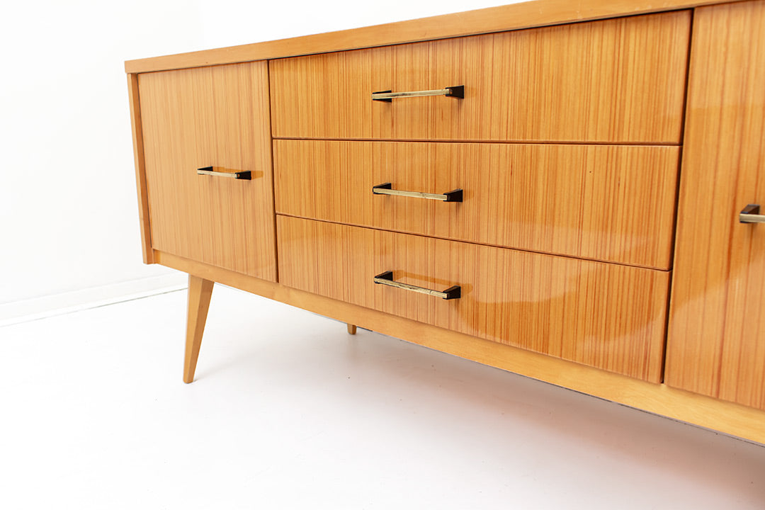 Vintage laag dressoir jaren 70 hoogglans hout