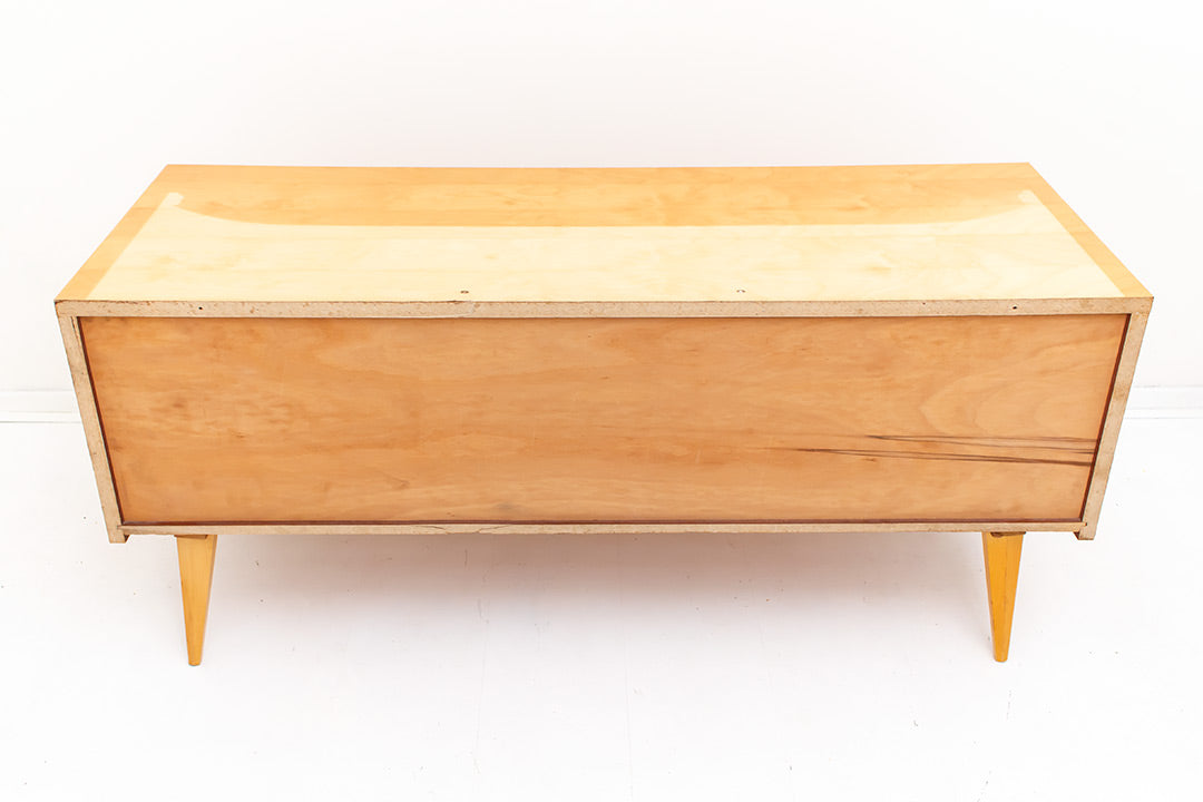 Vintage laag dressoir jaren 70 hoogglans hout
