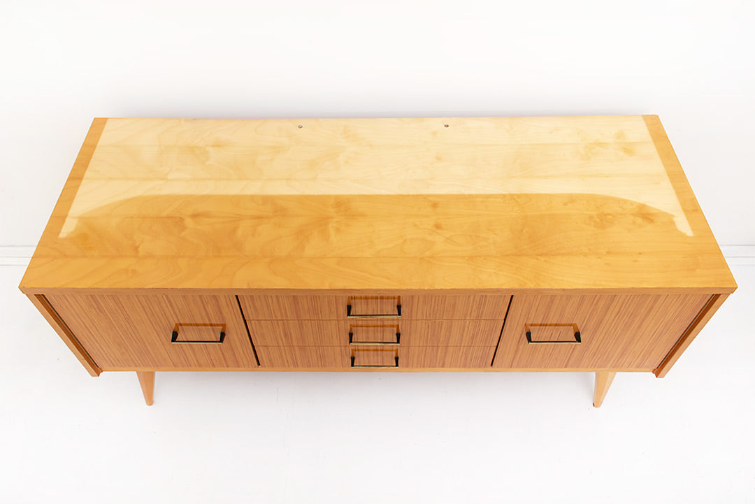 Vintage laag dressoir jaren 70 hoogglans hout