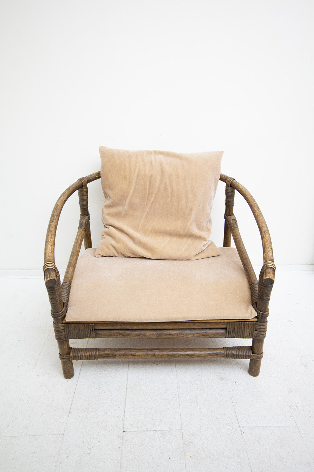 Vintage lage rotan fauteuil x Froufrous