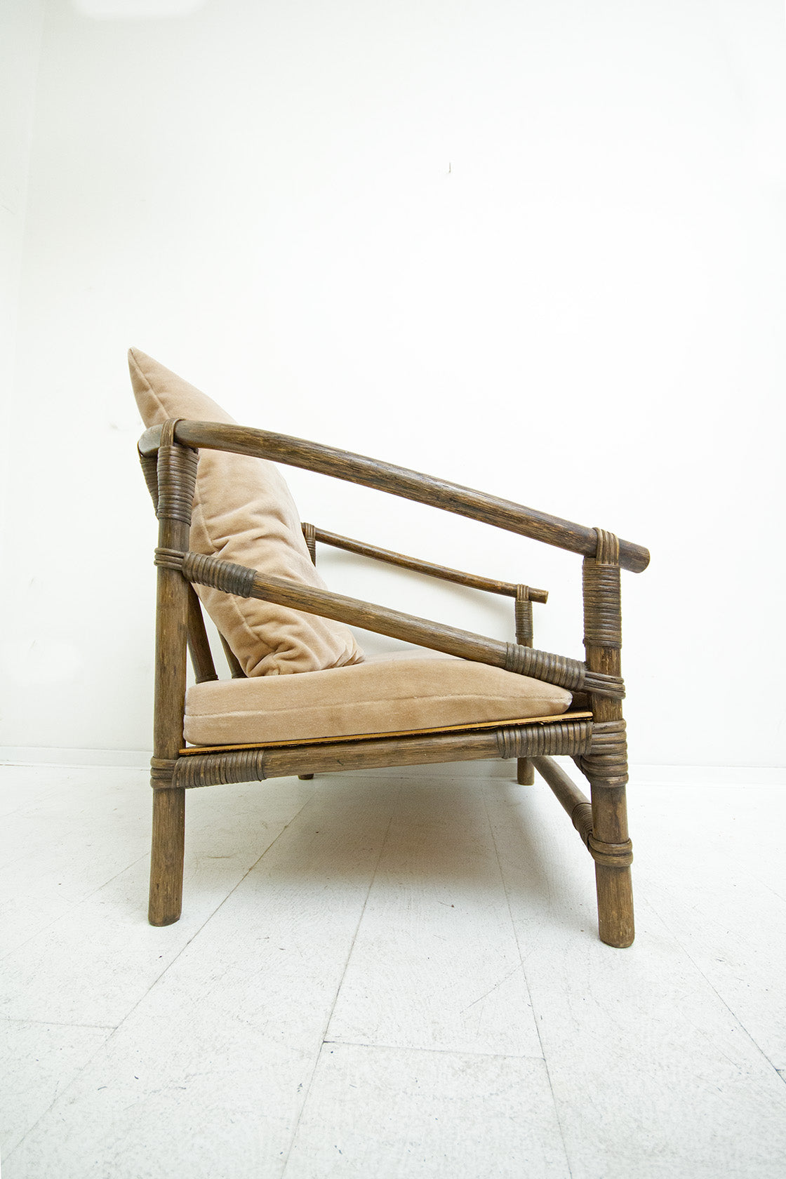 Vintage lage rotan fauteuil x Froufrous