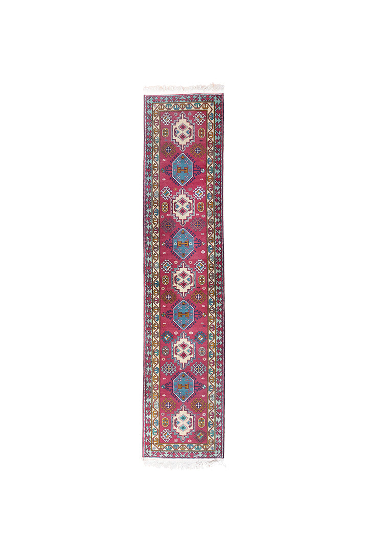 Vintage loper met geometrisch patroon 322x75 cm