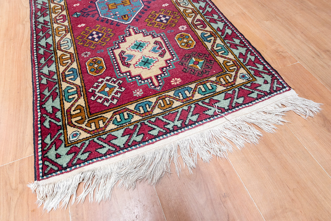 Vintage loper met geometrisch patroon 322x75 cm