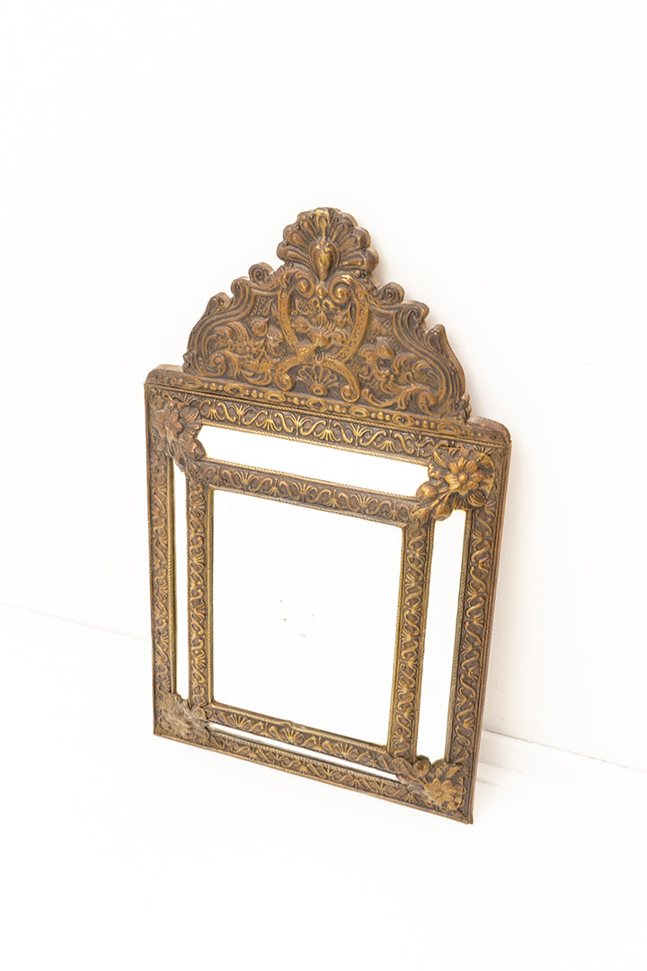 Vintage messing spiegel in Egyptische stijl