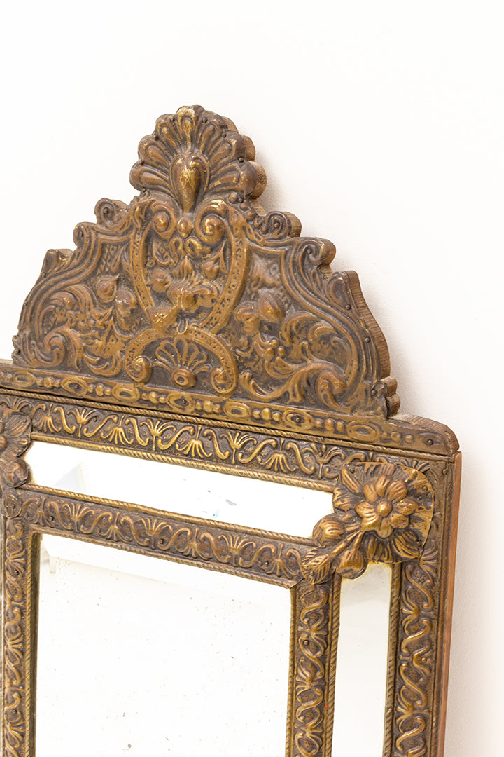 Vintage messing spiegel in Egyptische stijl