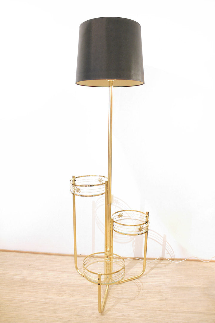 Vintage messing vloerlamp