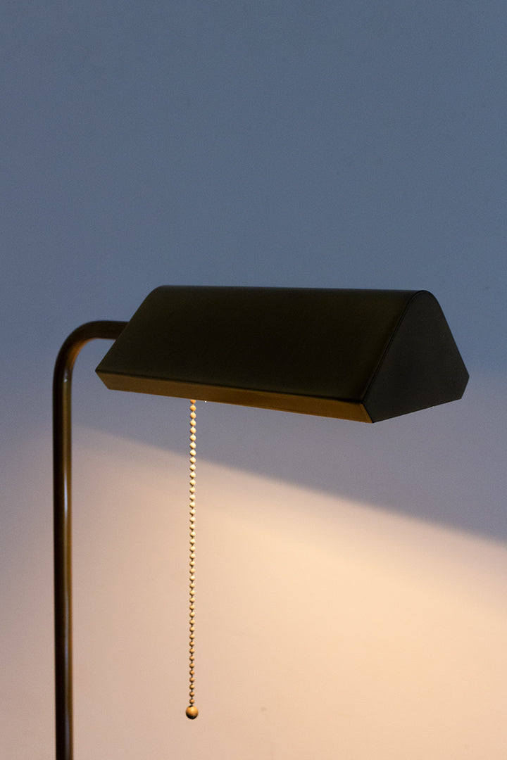 Vintage messing vloerlamp met verstelbare kap Deknudt jaren 90