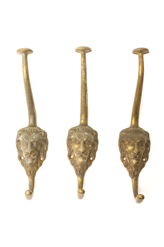 Vintage messing wandhaak leeuw - diverse soorten