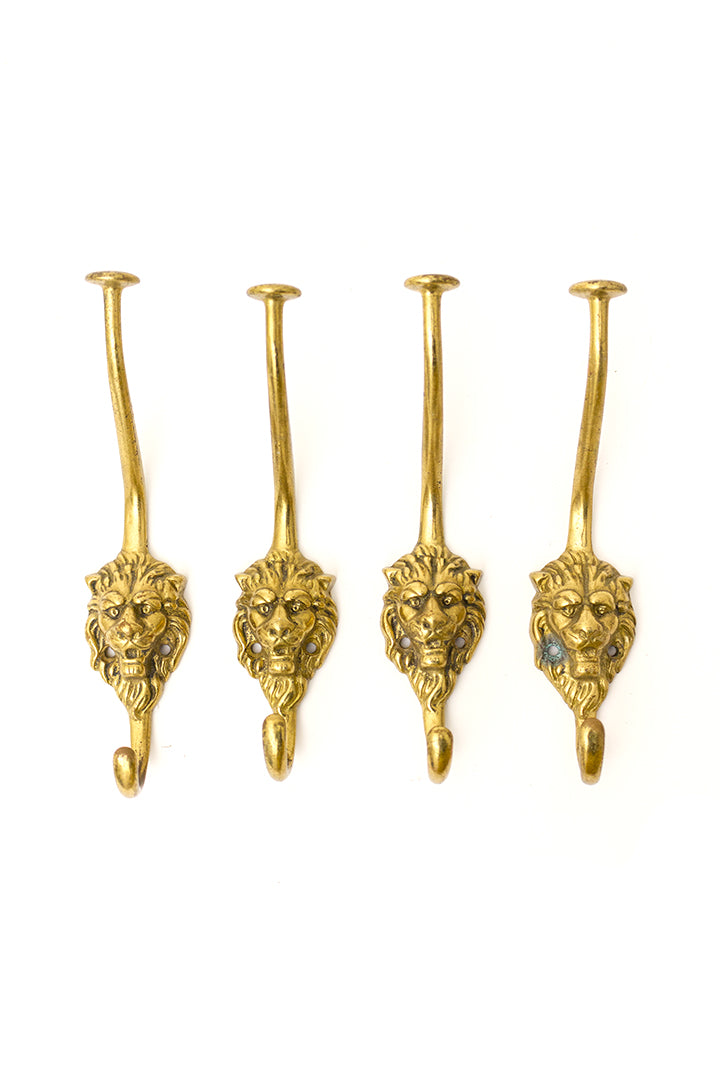Vintage messing wandhaak leeuw - diverse soorten
