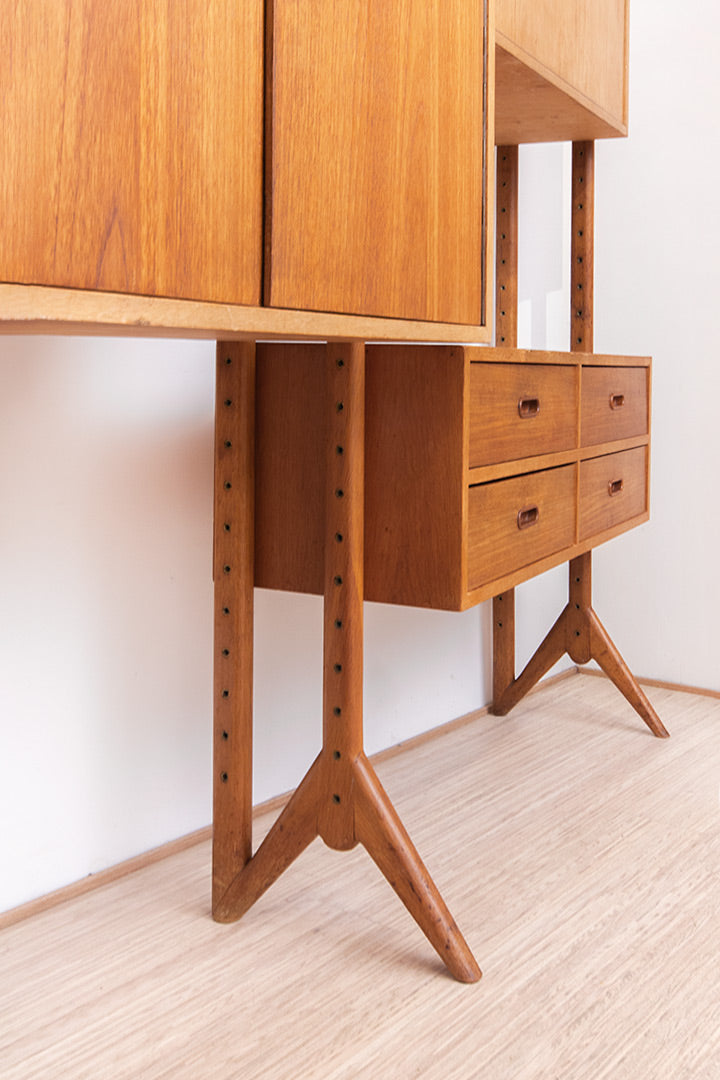 Vintage modulaire wandkast Edsbyn Mobelfabrik Zweden jaren 50