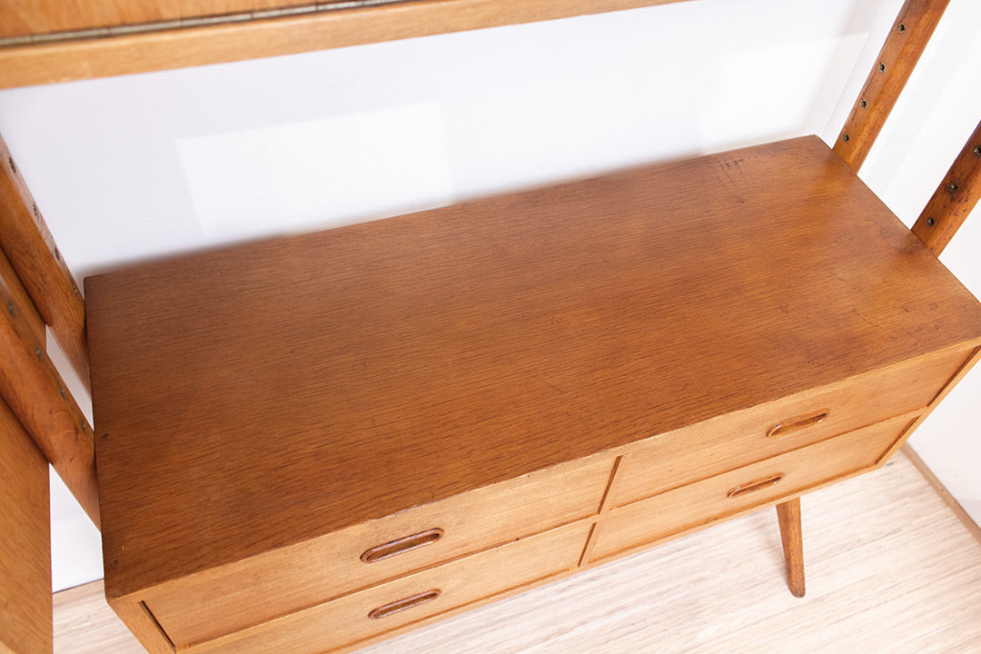 Vintage modulaire wandkast Edsbyn Mobelfabrik Zweden jaren 50