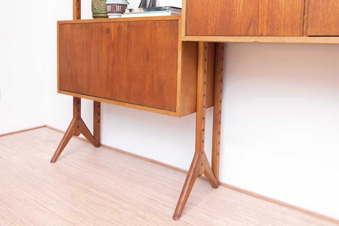 Vintage modulaire wandkast Edsbyn Mobelfabrik Zweden jaren 50